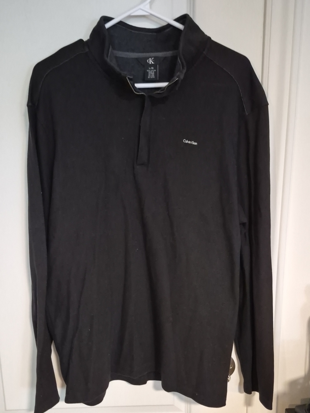 Calvin Klein Black Long-Sleeve Quarter Zip Pullover
